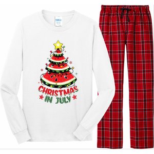 Christmas In July Shirts Watermelon Xmas Tree Long Sleeve Pajama Set