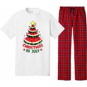 Christmas In July Shirts Watermelon Xmas Tree Pajama Set