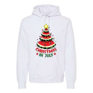 Christmas In July Shirts Watermelon Xmas Tree Premium Hoodie