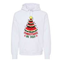 Christmas In July Shirts Watermelon Xmas Tree Premium Hoodie