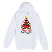 Christmas In July Shirts Watermelon Xmas Tree Premium Pullover Hoodie