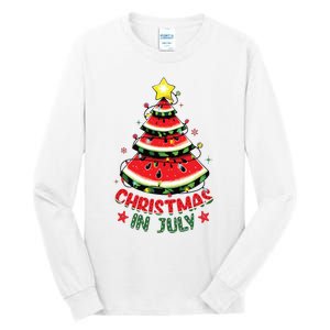 Christmas In July Shirts Watermelon Xmas Tree Tall Long Sleeve T-Shirt