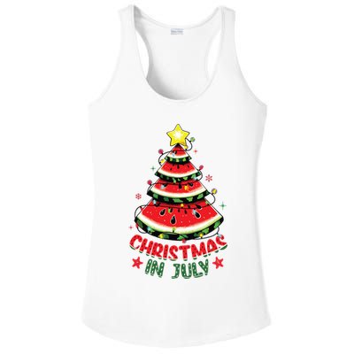 Christmas In July Shirts Watermelon Xmas Tree Ladies PosiCharge Competitor Racerback Tank
