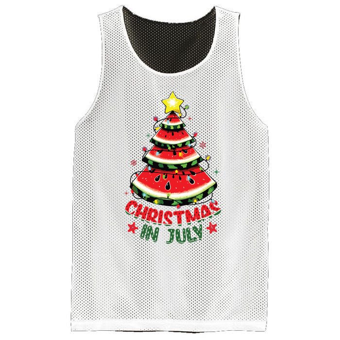 Christmas In July Shirts Watermelon Xmas Tree Mesh Reversible Basketball Jersey Tank