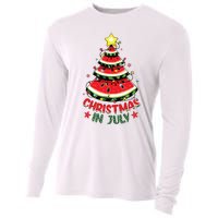 Christmas In July Shirts Watermelon Xmas Tree Cooling Performance Long Sleeve Crew