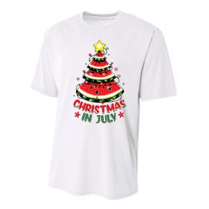 Christmas In July Shirts Watermelon Xmas Tree Performance Sprint T-Shirt