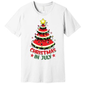 Christmas In July Shirts Watermelon Xmas Tree Premium T-Shirt