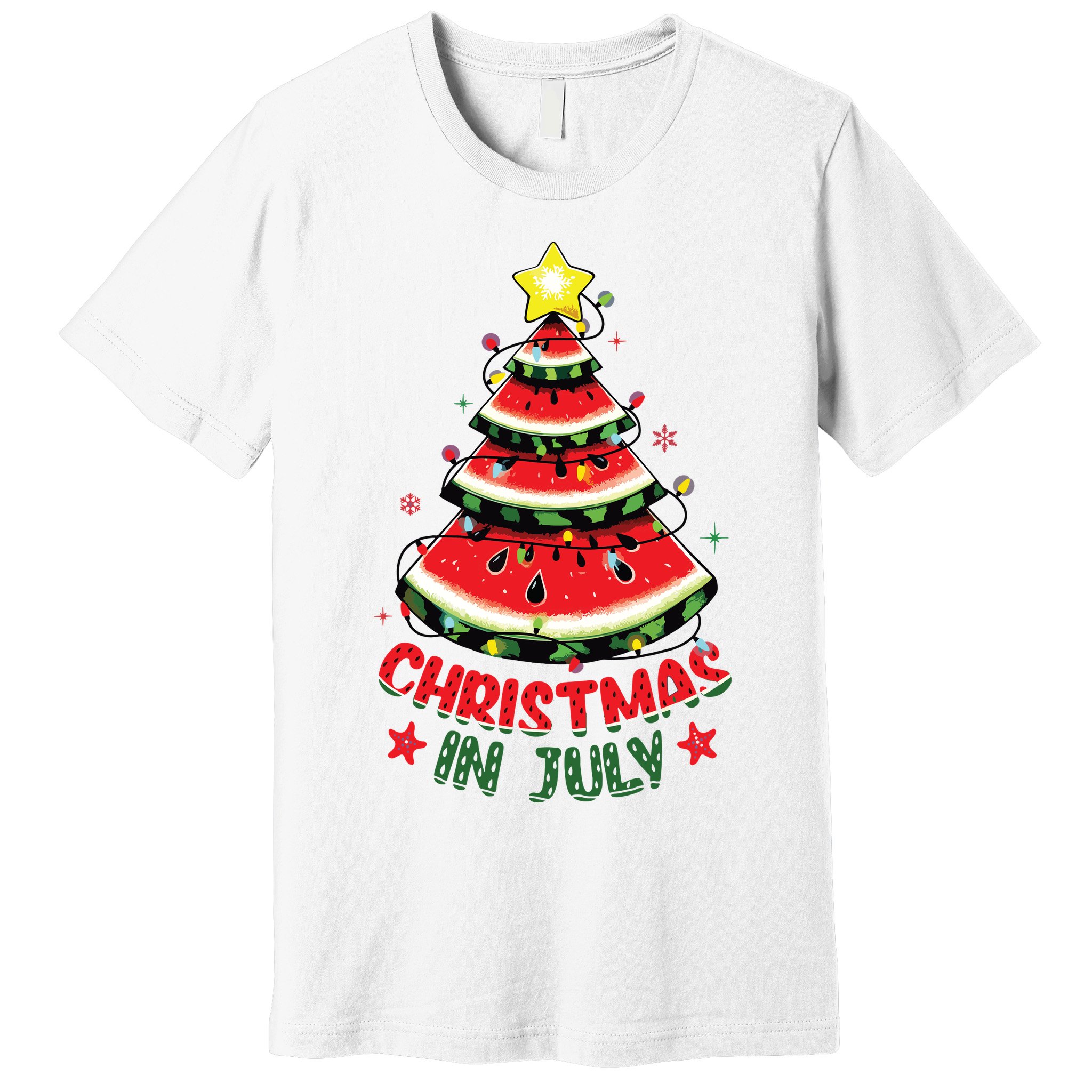 Christmas In July Shirts Watermelon Xmas Tree Premium T-Shirt
