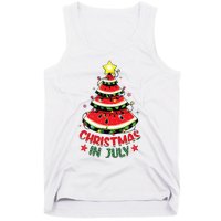 Christmas In July Shirts Watermelon Xmas Tree Tank Top