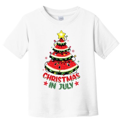 Christmas In July Shirts Watermelon Xmas Tree Toddler T-Shirt