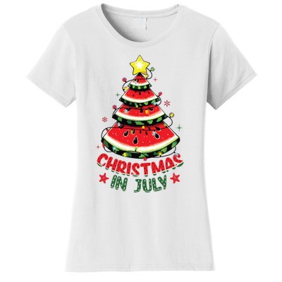 Christmas In July Shirts Watermelon Xmas Tree Women's T-Shirt