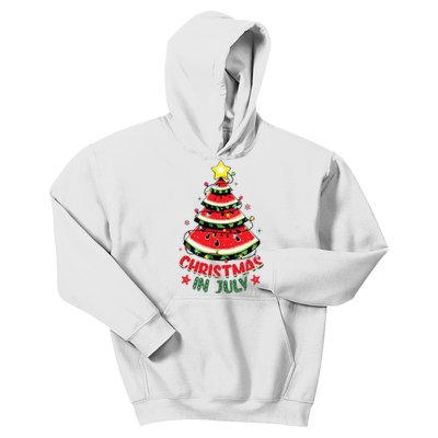 Christmas In July Shirts Watermelon Xmas Tree Kids Hoodie