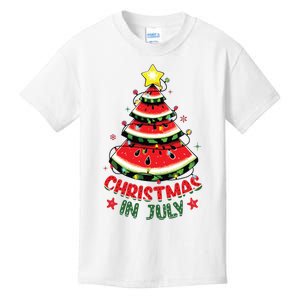 Christmas In July Shirts Watermelon Xmas Tree Kids T-Shirt