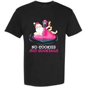 Christmas In July No Cookies Just Cocktails Summer Flamingo Garment-Dyed Heavyweight T-Shirt