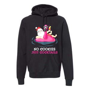 Christmas In July No Cookies Just Cocktails Summer Flamingo Premium Hoodie