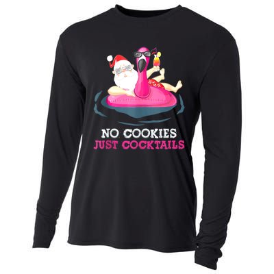 Christmas In July No Cookies Just Cocktails Summer Flamingo Cooling Performance Long Sleeve Crew