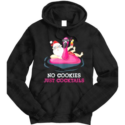 Christmas In July No Cookies Just Cocktails Summer Flamingo Tie Dye Hoodie