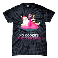 Christmas In July No Cookies Just Cocktails Summer Flamingo Tie-Dye T-Shirt