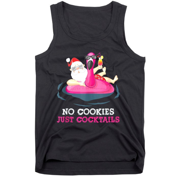 Christmas In July No Cookies Just Cocktails Summer Flamingo Tank Top