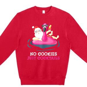 Christmas In July No Cookies Just Cocktails Summer Flamingo Premium Crewneck Sweatshirt