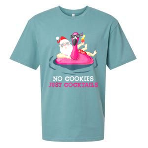 Christmas In July No Cookies Just Cocktails Summer Flamingo Sueded Cloud Jersey T-Shirt