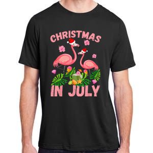 Christmas In July Pink Flamingo Funny Xmas Adult ChromaSoft Performance T-Shirt