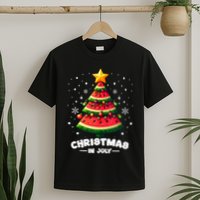 Christmas In July Watermelon Xmas Tree Summer T-Shirt