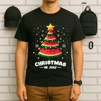 Christmas In July Watermelon Xmas Tree Summer T-Shirt