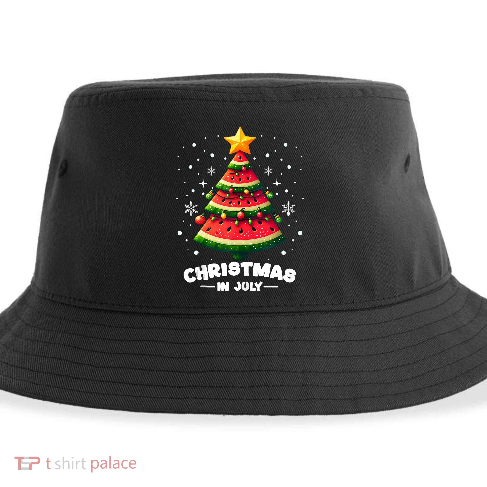 Christmas In July Watermelon Xmas Tree Summer Sustainable Bucket Hat