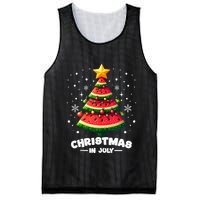 Christmas In July Watermelon Xmas Tree Summer Mesh Reversible Basketball Jersey Tank