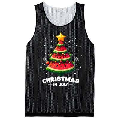 Christmas In July Watermelon Xmas Tree Summer Mesh Reversible Basketball Jersey Tank