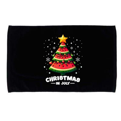 Christmas In July Watermelon Xmas Tree Summer Microfiber Hand Towel