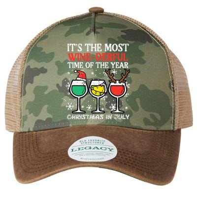 Christmas In July Most Winederful Time Funny Xmas Mom Legacy Tie Dye Trucker Hat