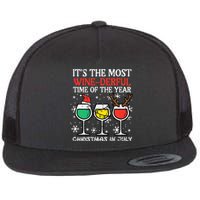 Christmas In July Most Winederful Time Funny Xmas Mom Flat Bill Trucker Hat