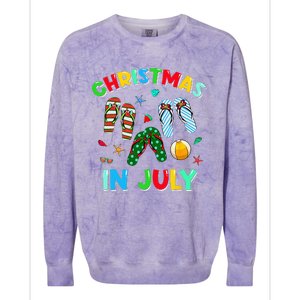 Christmas In July Squad Funny Summer Xmas Colorblast Crewneck Sweatshirt