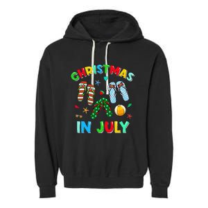 Christmas In July Squad Funny Summer Xmas Garment-Dyed Fleece Hoodie