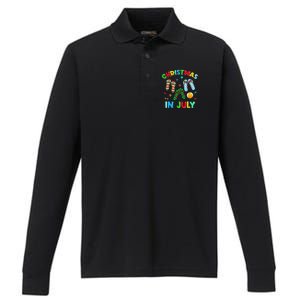 Christmas In July Squad Funny Summer Xmas Performance Long Sleeve Polo