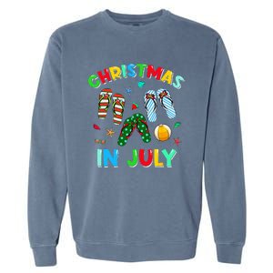 Christmas In July Squad Funny Summer Xmas Garment-Dyed Sweatshirt