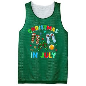 Christmas In July Squad Funny Summer Xmas Mesh Reversible Basketball Jersey Tank