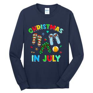 Christmas In July Squad Funny Summer Xmas Tall Long Sleeve T-Shirt