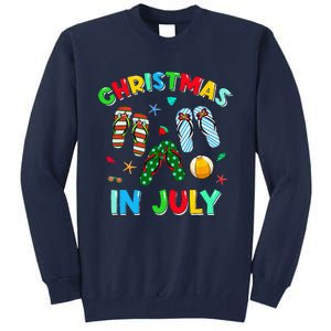 Christmas In July Squad Funny Summer Xmas Tall Sweatshirt