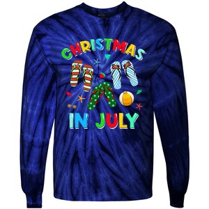 Christmas In July Squad Funny Summer Xmas Tie-Dye Long Sleeve Shirt