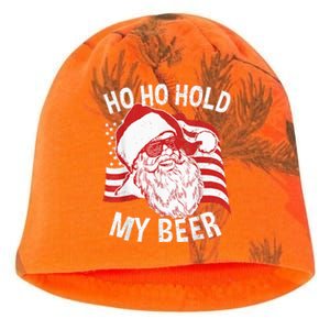 Christmas In July Santa Ho Ho Hold My Beer Drink Lover Kati - Camo Knit Beanie