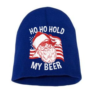 Christmas In July Santa Ho Ho Hold My Beer Drink Lover Short Acrylic Beanie