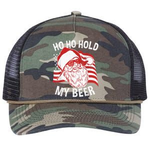 Christmas In July Santa Ho Ho Hold My Beer Drink Lover Retro Rope Trucker Hat Cap