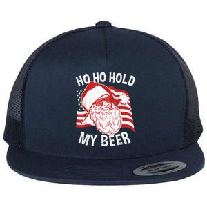 Christmas In July Santa Ho Ho Hold My Beer Drink Lover Flat Bill Trucker Hat