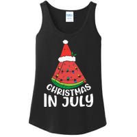 Christmas In July Watermelon Xmas Tree Summer Ladies Essential Tank