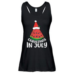 Christmas In July Watermelon Xmas Tree Summer Ladies Essential Flowy Tank