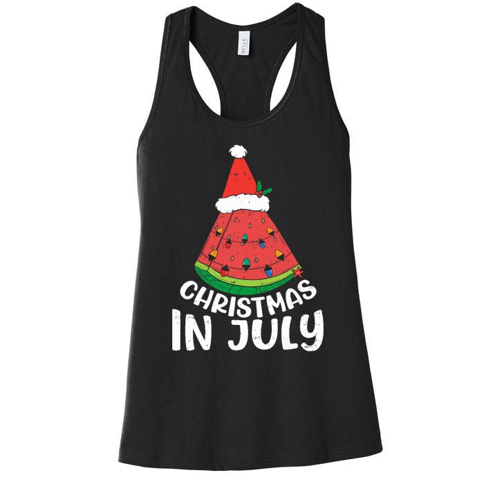 Christmas In July Watermelon Xmas Tree Summer Women's Racerback Tank