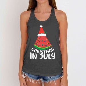 Christmas In July Watermelon Xmas Tree Summer Women's Knotted Racerback Tank